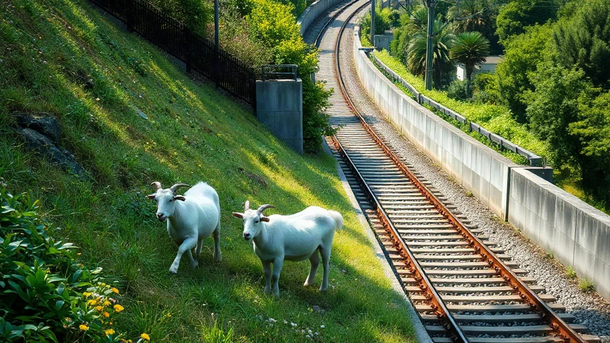 Tokyo Railway Deploys Goats to Clear Weeds and Delight Commuters