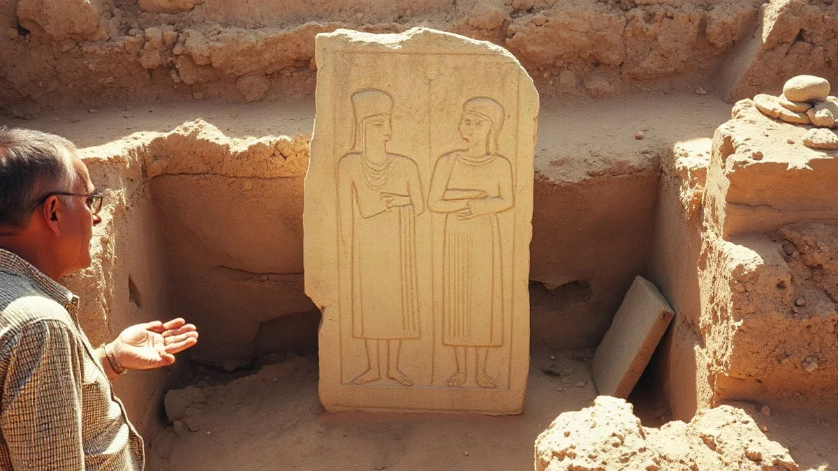 Une stèle assyrienne monumentale découverte dans les ruines de Ninive