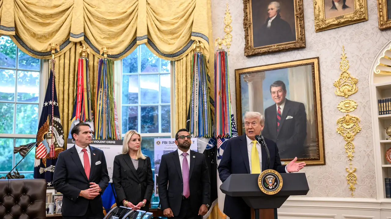 US President Donald Trump Clashes with Reporters in Oval Office